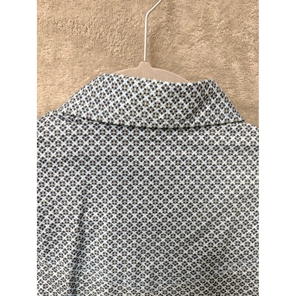 Rafter C Cowboy Collection Mens Short Sleeve Shirt M/L Blue Geometric Print - Picture 9 of 11